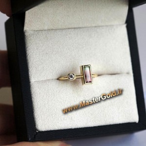 انگشتر برلیان و سنگ رنگی