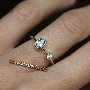 انگشتر برلیان و سنگ رنگی