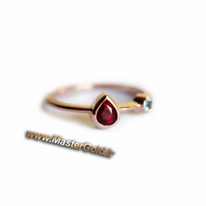 انگشتر برلیان و سنگ رنگی