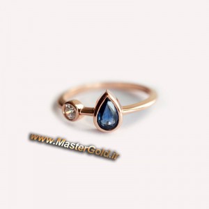 انگشتر برلیان و سنگ رنگی